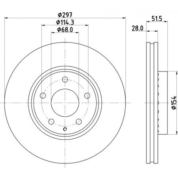 Диск тормозной передний для Mazda CX-5 12- / 17- / 6 12- d=297 окрашенный TRIALLI DF084512