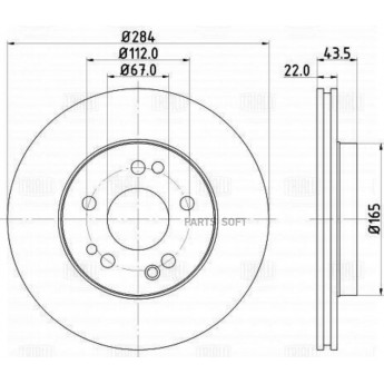 Диск торм. для а/м mercedes e w124 84-/190 w201 82- перед. d=284 | перед |