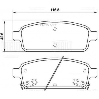 Колодки торм. для а/м Opel Astra J (10-)/Mokka (13-) диск. зад. (керам