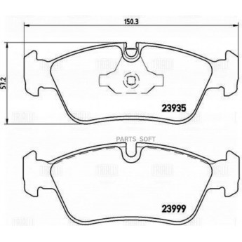 TRIALLI PF4138 Колодки торм. для а/м BMW 1 (E81/87) (04-)/3 (E90/91) (05-) диск. перед. (к