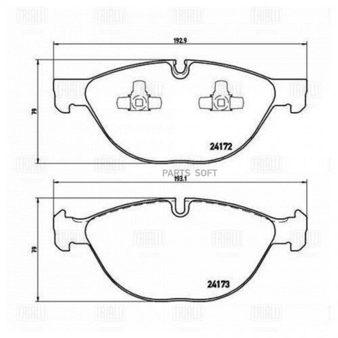 TRIALLI Колодки тормозные BMW X5 E70 07-/X6 E71 -08.08 передние с датч. PF4156