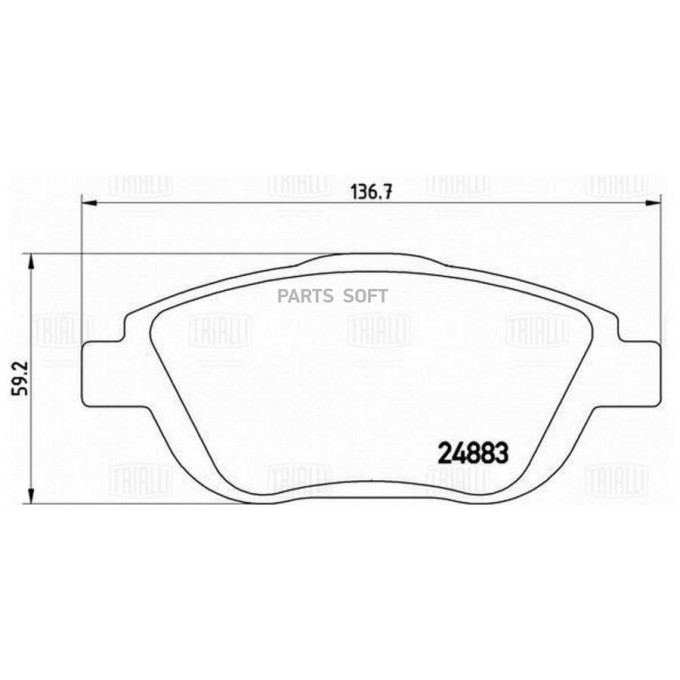 Колодки Тормозные Citroen C3 1.6 09-/Ds3 1.6 10- Передние TRIALLI арт. PF 4320 PF4320